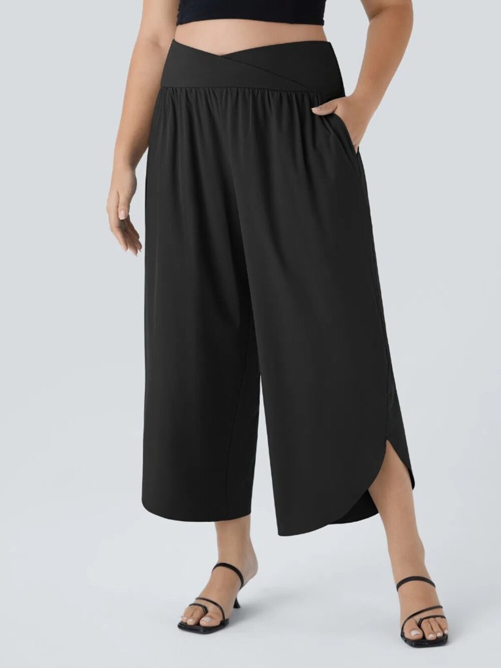 Halara 3X Black Breezeful High Waisted Crossover Quick Dry Resort Pants 50% off